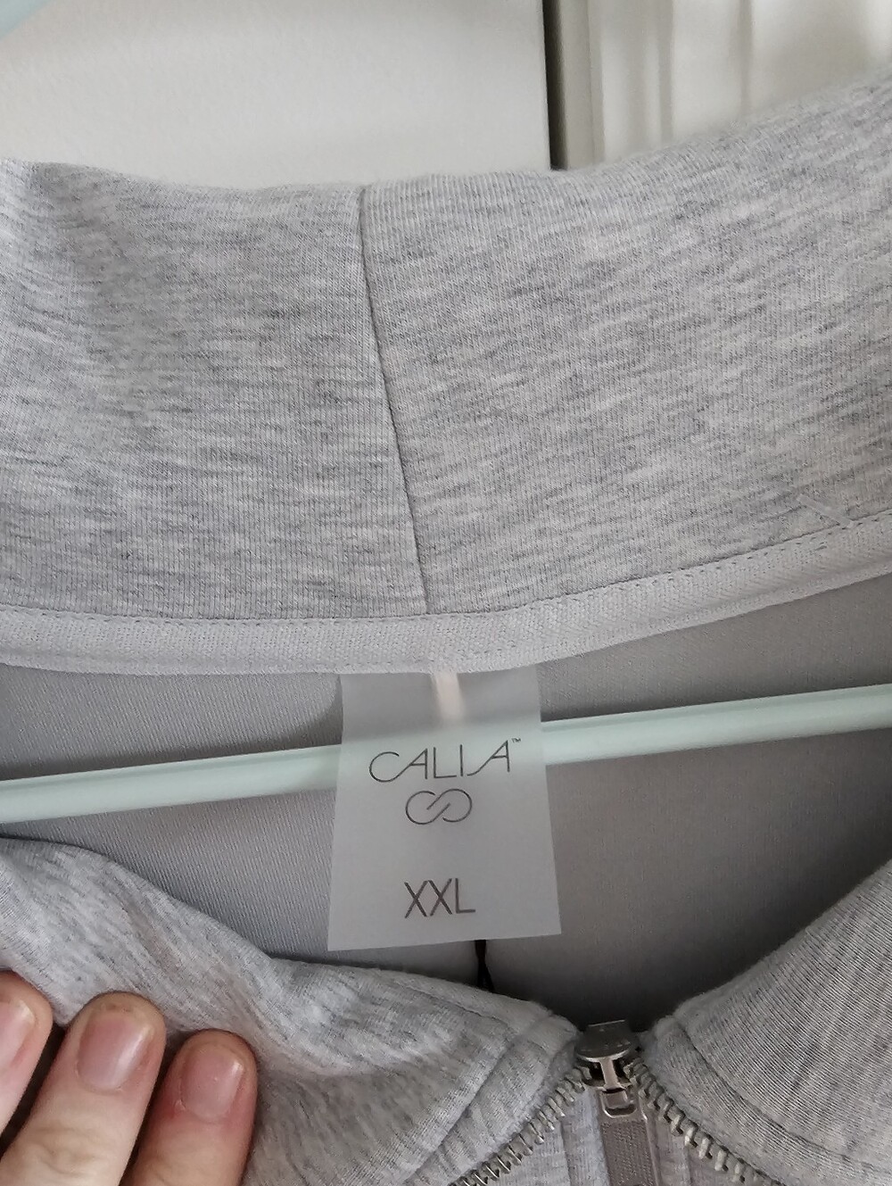 Calia Soft Scuba 1/4 Zip In Light Heather Grey - Picture 7 of 9